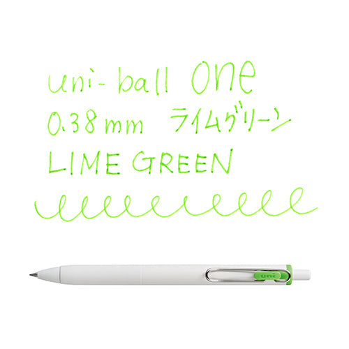 Uni Uni-Ball One Gel Ink Ballpoint Pen 0.38 Lime green