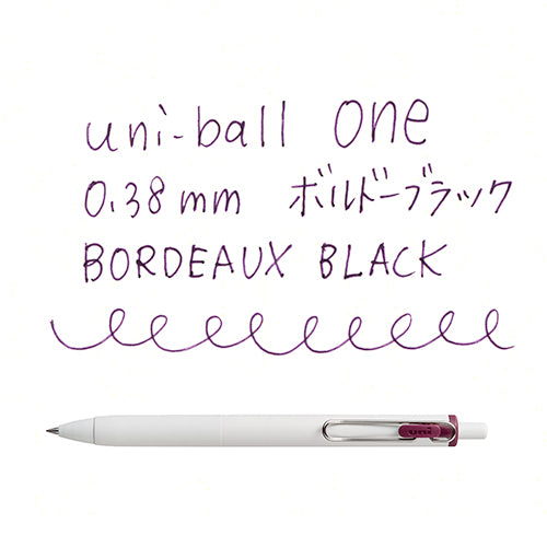 Uni Uni-Ball One Gel Ink Ballpoint Pen 0.38 Bordeaux Black