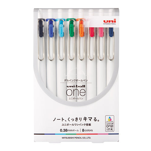 Uni Uni-Ball One Gel Ink Ballpoint Pen 0.38 8-color set