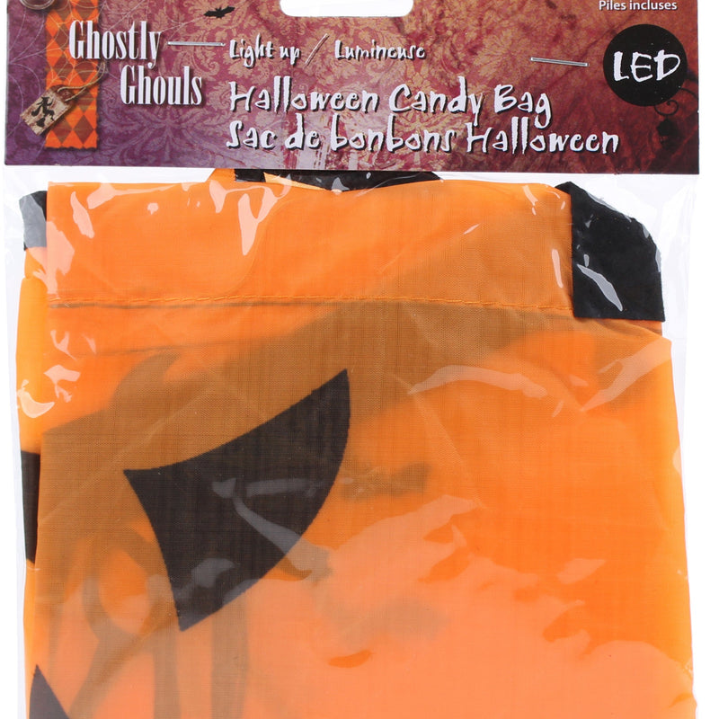 G.Ghouls 5 LED Light-Up Pumpkin Design Candy Bag, 2/S, header card