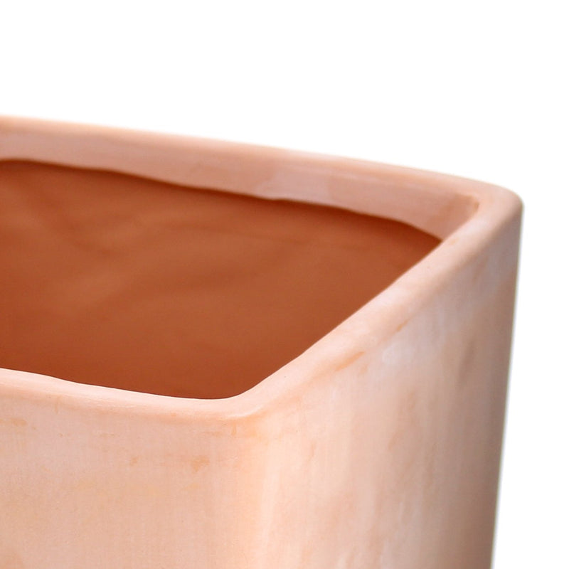 Terracotta Wash Cube Vase 7" M:6 Pc