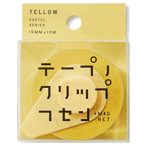 Yamato Fusen Sticky Note Roll Tape with Clip Pastel Yellow