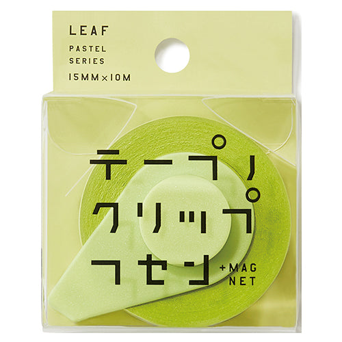 Yamato Fusen Sticky Note Roll Tape with Clip Leaf Green