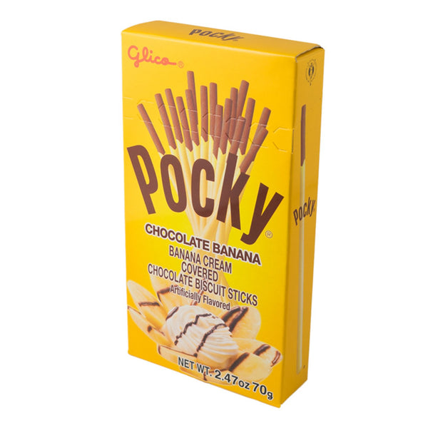 Glico Banana Cream Covered Chocolate Biscuit Sticks (70g)