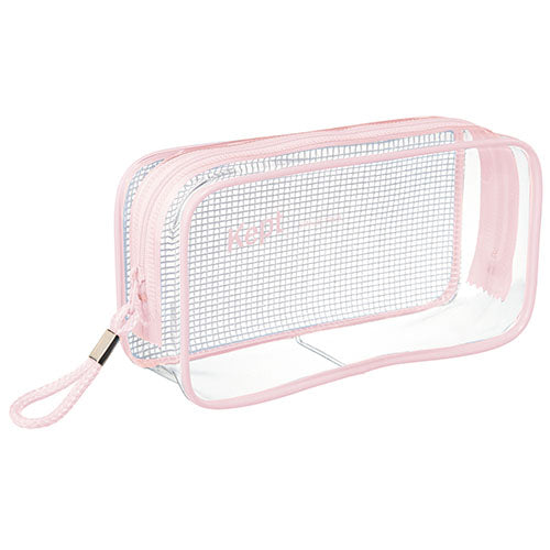 Raymay Fujii Kept Clear Pen / Pencil Case Box Type Pink Beige