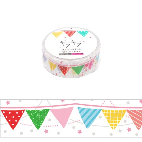 World Craft Glittery Flag Masking Tape KRMT15-061