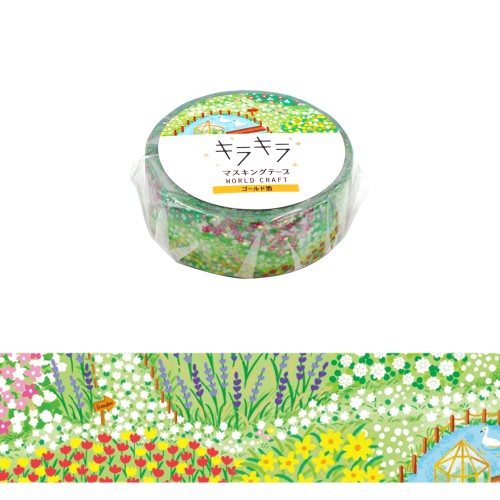 World Craft Glittery Flower Garden Masking Tape KRMT15-068