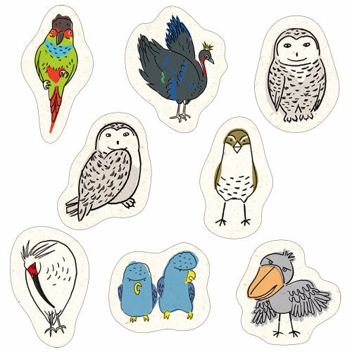 Seal Do Endangered Animals: Birds Sticker Flakes bp-fs-10003