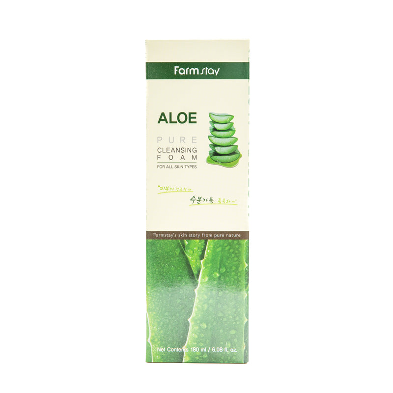 Facial Foam Cleanser (Farm stay Pure Cleansing Foam Aloe 180ml)