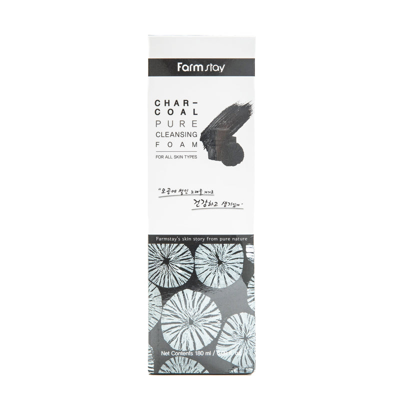 Facial Foam Cleanser (Farm stay Pure Cleansing Foam Charcoal 180ml)