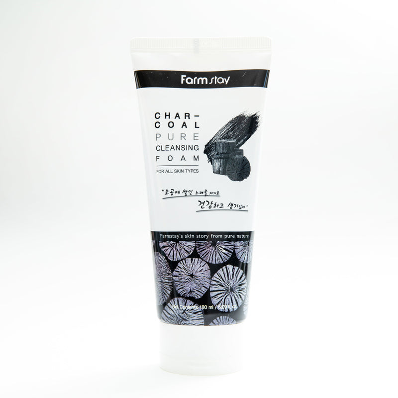 Facial Foam Cleanser (Farm stay Pure Cleansing Foam Charcoal 180ml)