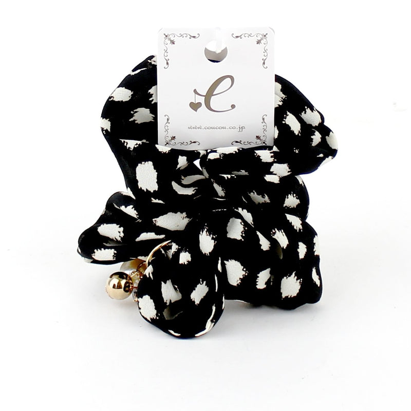 Painted Dot Scrunchie with Pearl