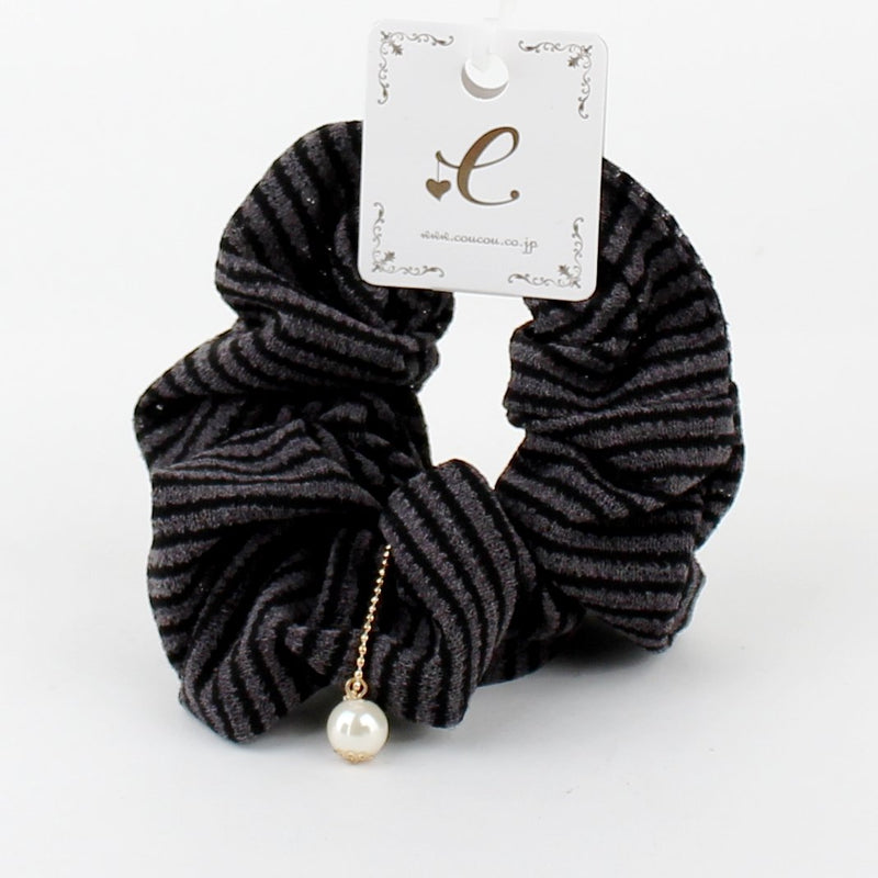 Stripes Scrunchie with Pearl