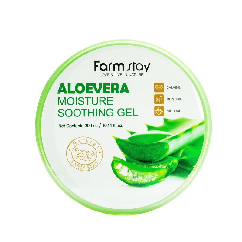 Aloe Soothing Gel (Farm Stay Moisture Soothing Gel Aloevera 100% 300ml)